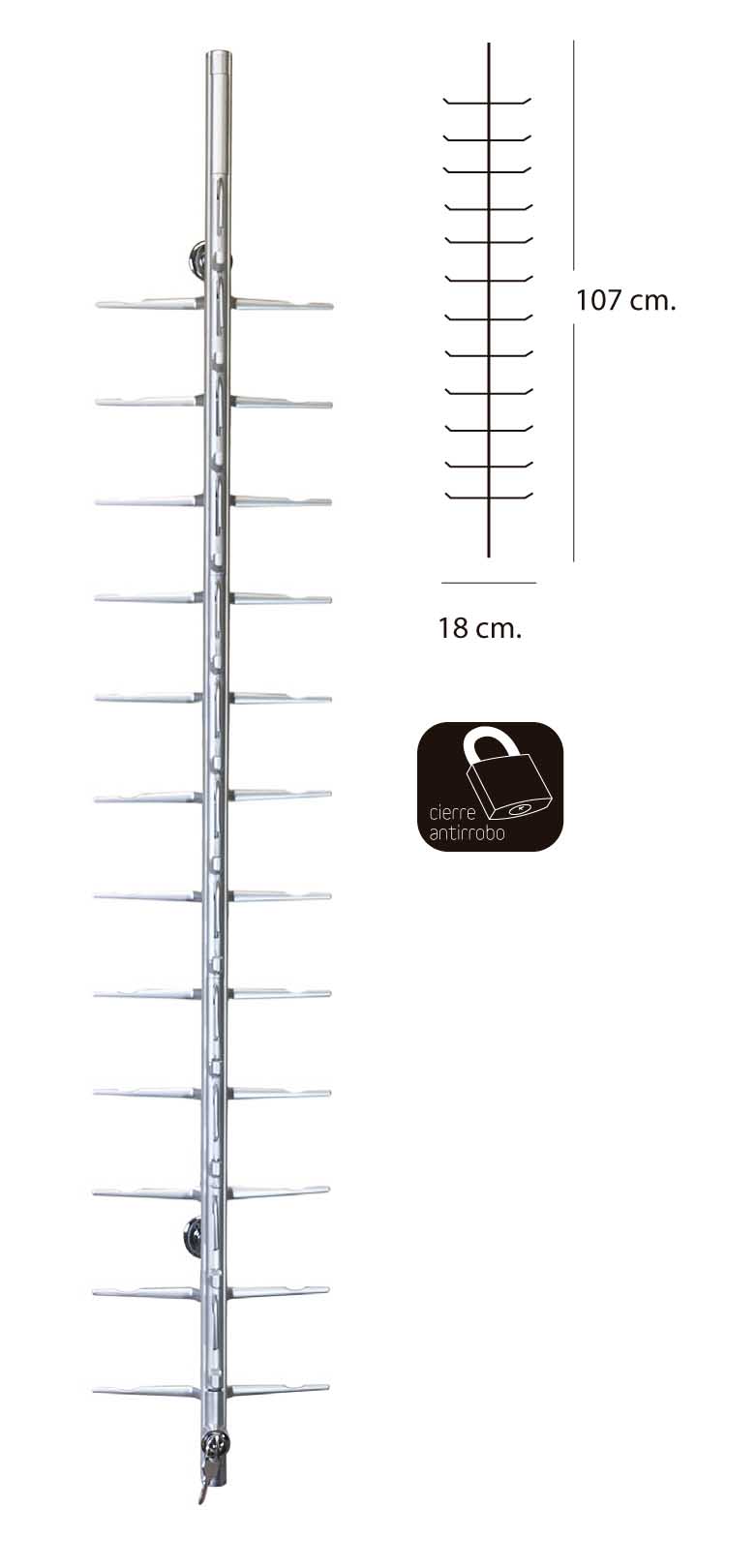 Expositor 12 Gafas 400x200x500 con cerradura