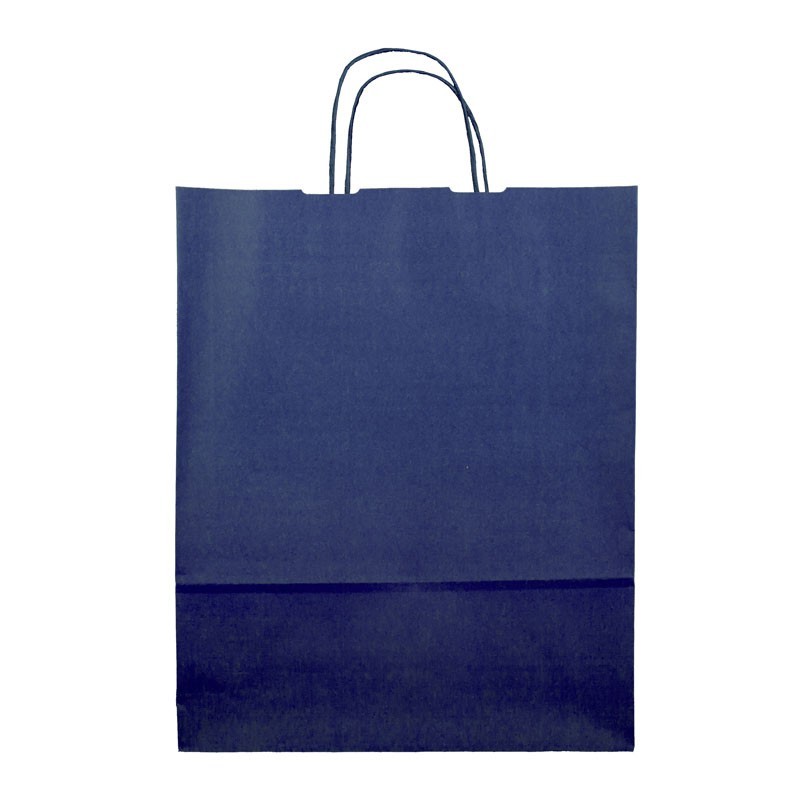 SHOPDAY Paquete de 100 bolsas de papel kraft para regalo, color azul  marino, pequeñas bolsas de papel kraft con asas a granel de 5.25 x 3.75 x 8